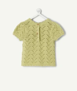T-shirt bébé fille vert crochet