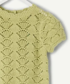 T-shirt bébé fille vert crochet
