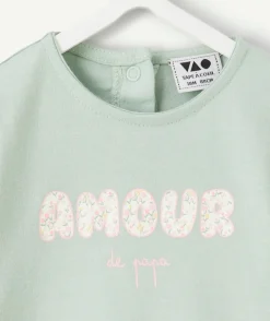 T-shirt bébé fille vert imprimé