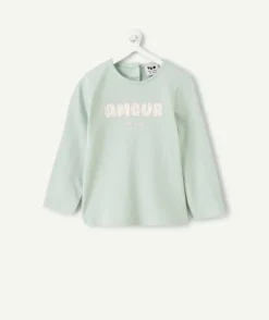 T-shirt bébé fille vert imprimé