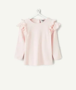 T-shirt bébé fille à volants rose