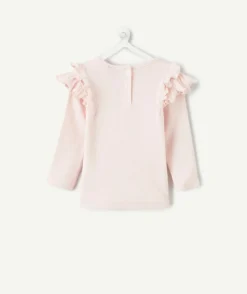 T-shirt bébé fille à volants rose