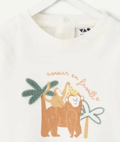 T-shirt bébé garçon blanc imprimé