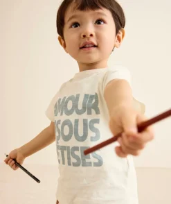 T-shirt bébé garçon blanc imprimé