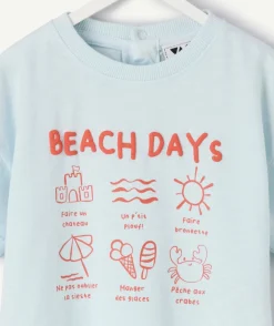 T-shirt bébé garçon bleu imprimé