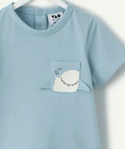 T-shirt bébé garçon bleu imprimé