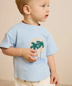 T-shirt bébé garçon bleu imprimé