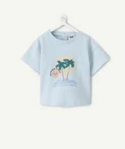 T-shirt bébé garçon bleu imprimé