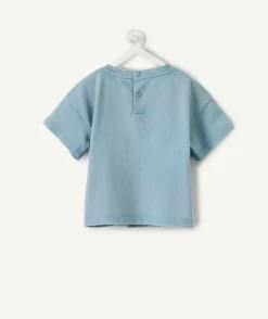 T-shirt bébé garçon bleu imprimé message
