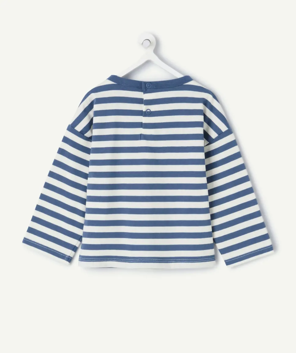 T-shirt bébé garçon bleu rayé