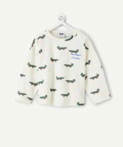 T-shirt bébé garçon écru imprimé croco