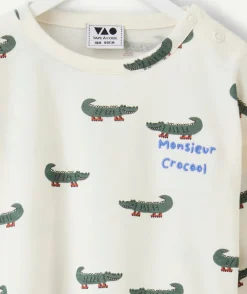 T-shirt bébé garçon écru imprimé croco