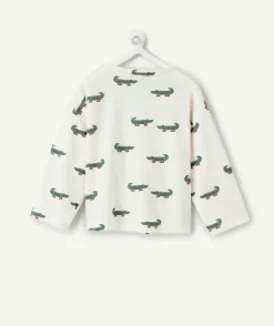 T-shirt bébé garçon écru imprimé croco