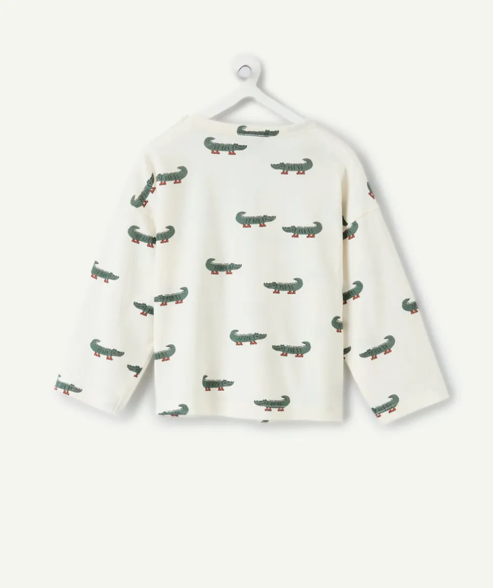 T-shirt bébé garçon écru imprimé croco