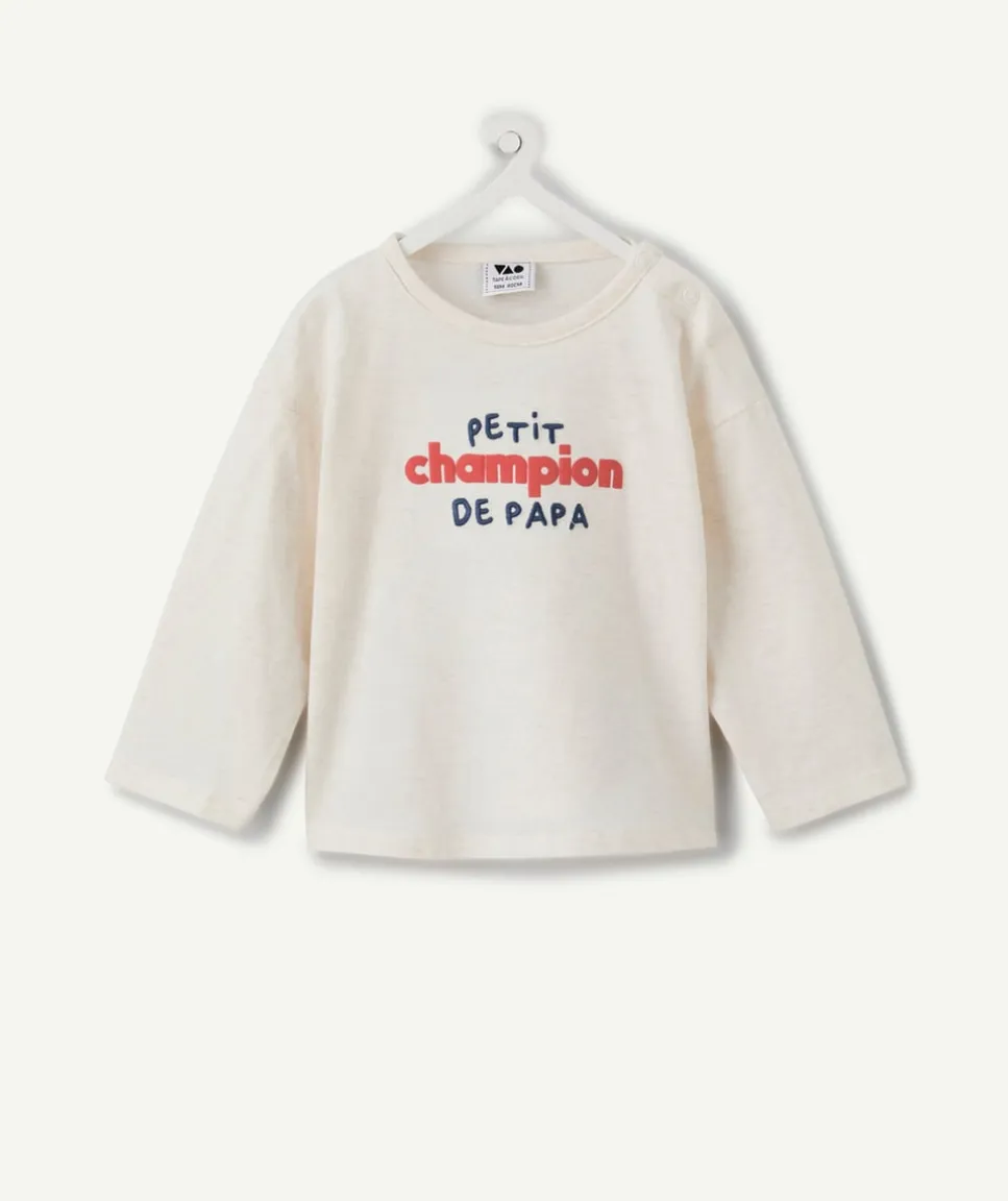 T-shirt bébé garçon écru message