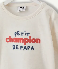 T-shirt bébé garçon écru message