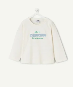 T-shirt bébé garçon écru message brodé