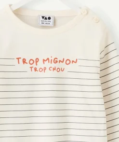 T-shirt bébé garçon écru rayé