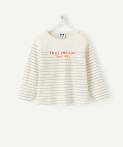 T-shirt bébé garçon écru rayé