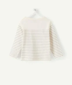 T-shirt bébé garçon écru rayé