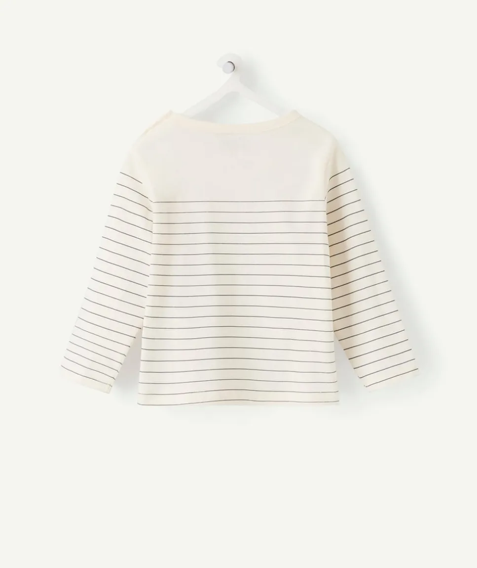 T-shirt bébé garçon écru rayé