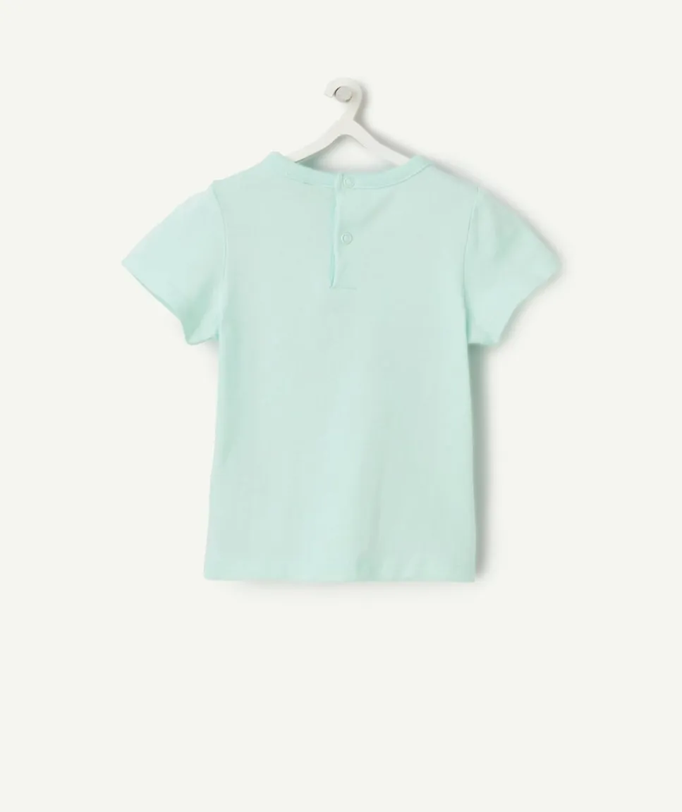 T-shirt bébé garçon en coton bio vert avec palmier et message