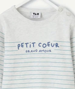 T-shirt bébé garçon gris rayé