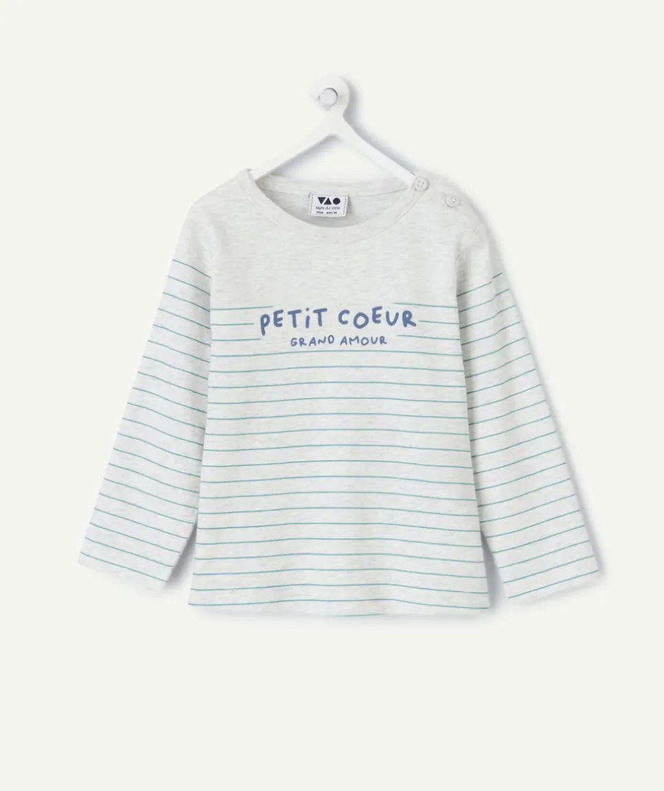 T-shirt bébé garçon gris rayé