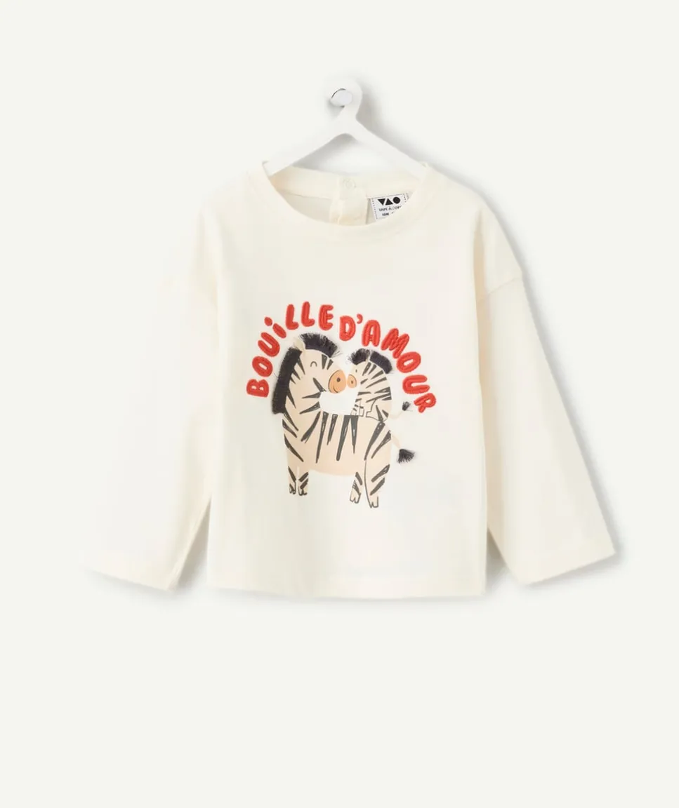 T-shirt bébé garçon imprimé crème