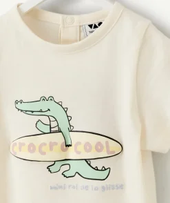 T-shirt bébé garçon imprimé crocodile