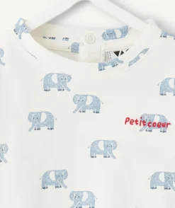 T-shirt bébé garçon imprimé éléphants