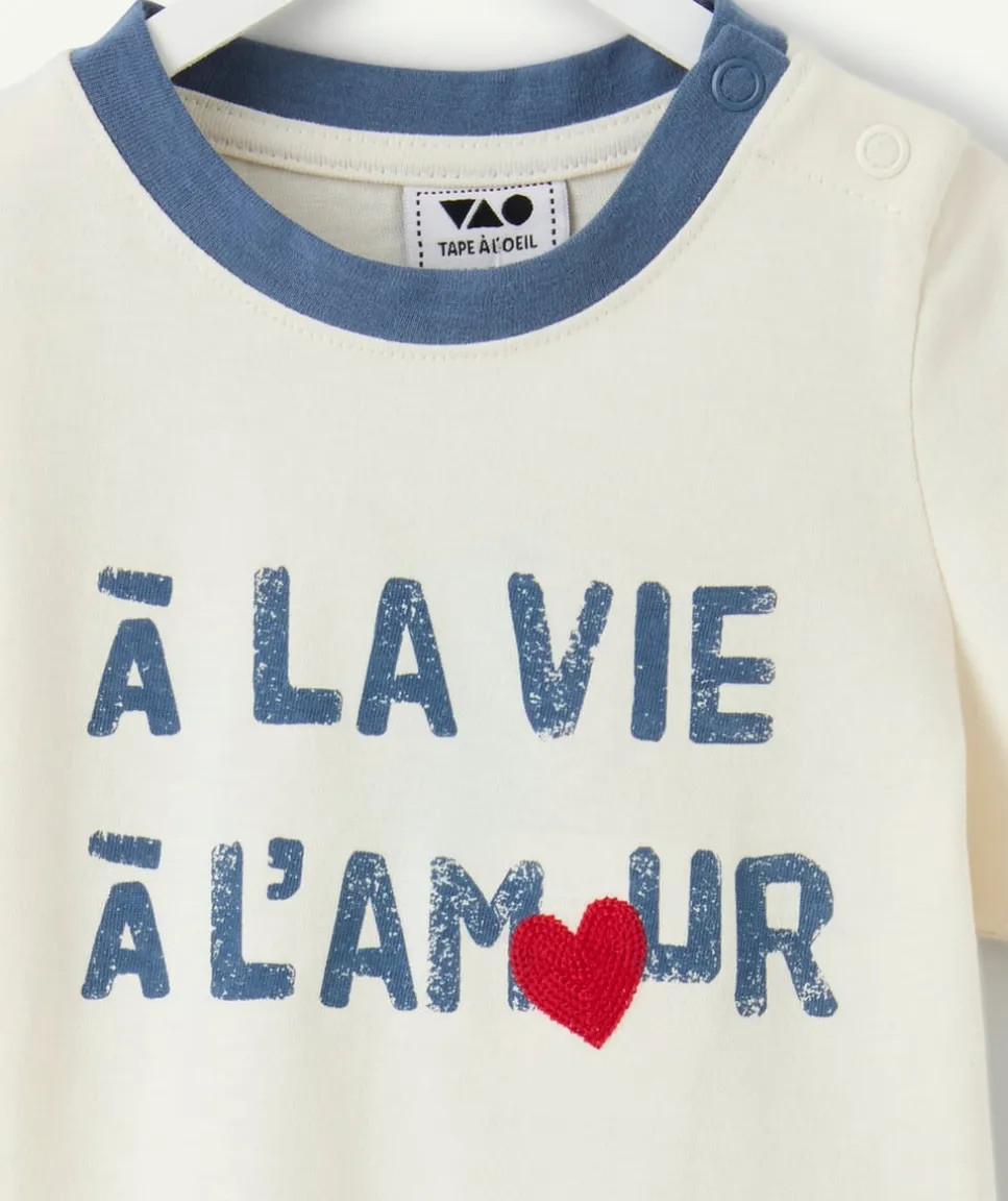 T-shirt bébé garçon imprimé message