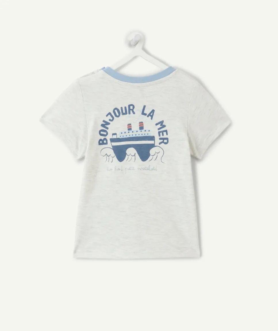 T-shirt bébé garçon imprimé message brodé