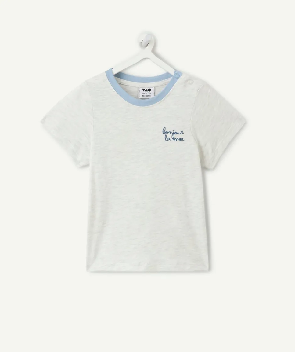 T-shirt bébé garçon imprimé message brodé