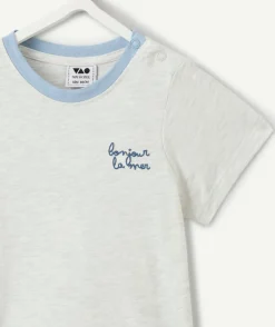 T-shirt bébé garçon imprimé message brodé