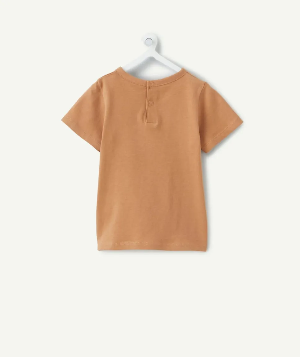 T-shirt bébé garçon marron imprimé