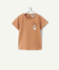 T-shirt bébé garçon marron imprimé