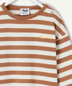 T-shirt bébé garçon marron rayé