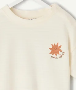 T-shirt bébé garçon oversize écru imprimé