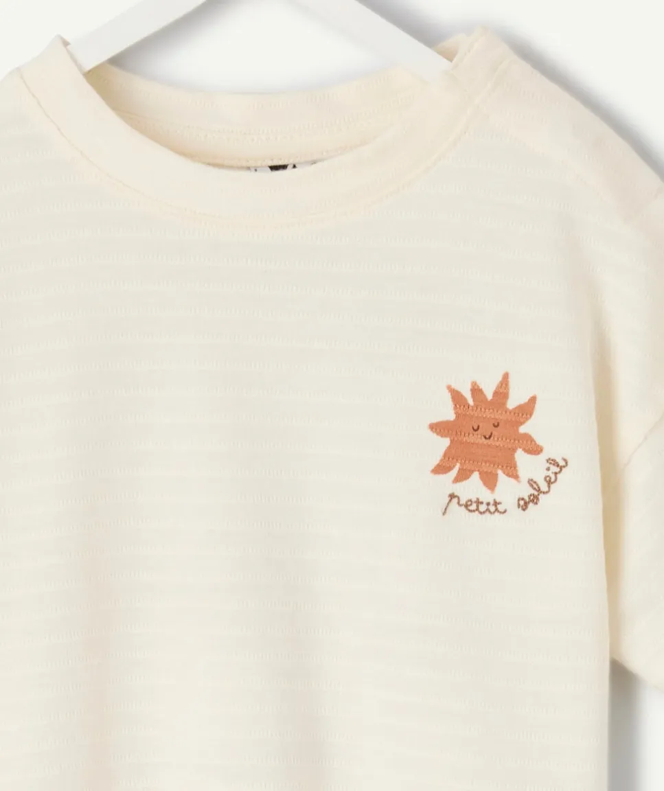 T-shirt bébé garçon oversize écru imprimé