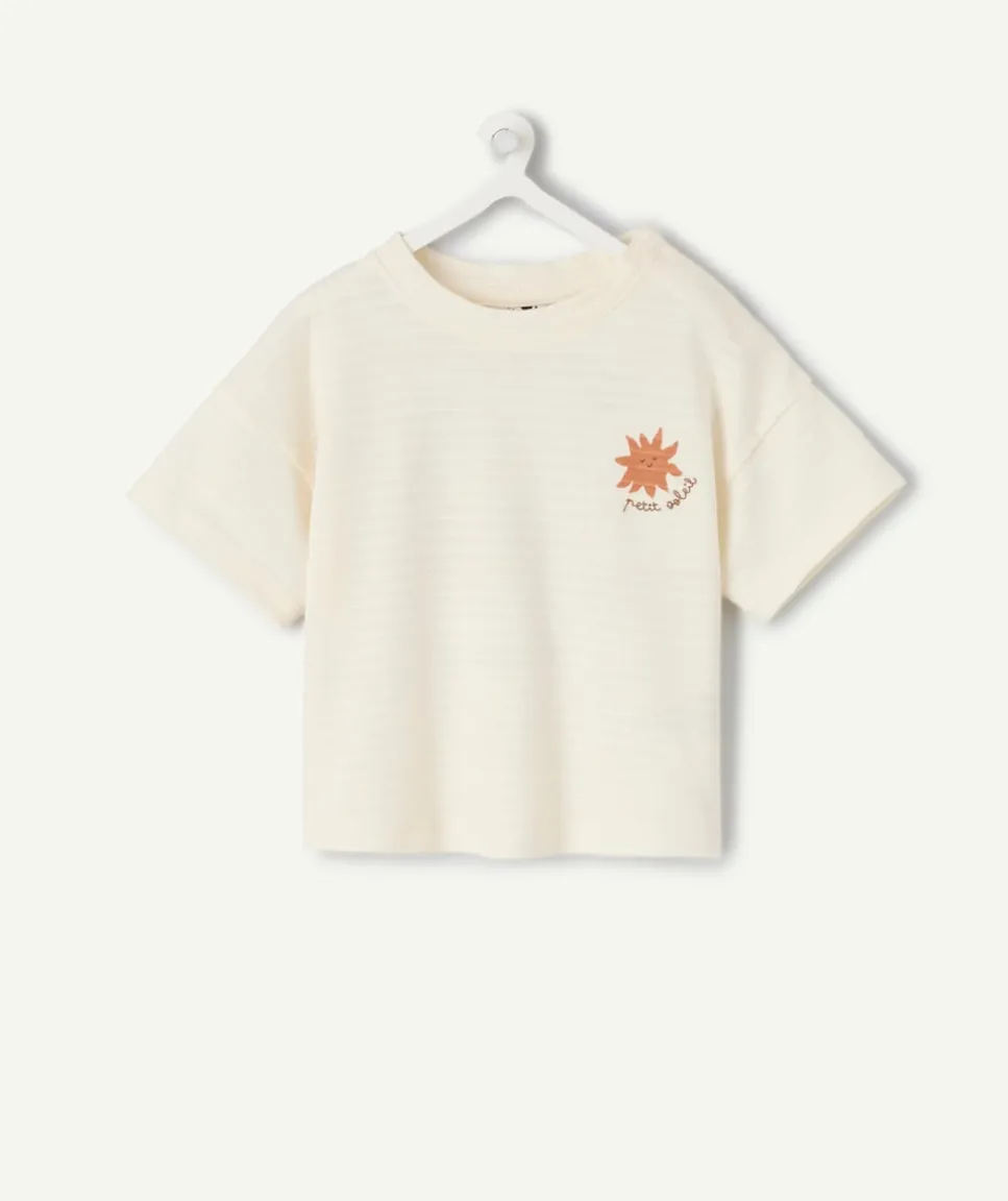 T-shirt bébé garçon oversize écru imprimé