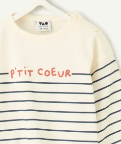 T-shirt bébé garçon rayé avec message