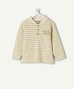 T-shirt bébé garçon rayé beige