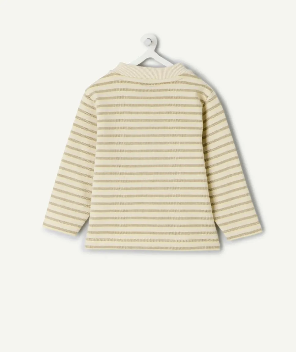 T-shirt bébé garçon rayé beige