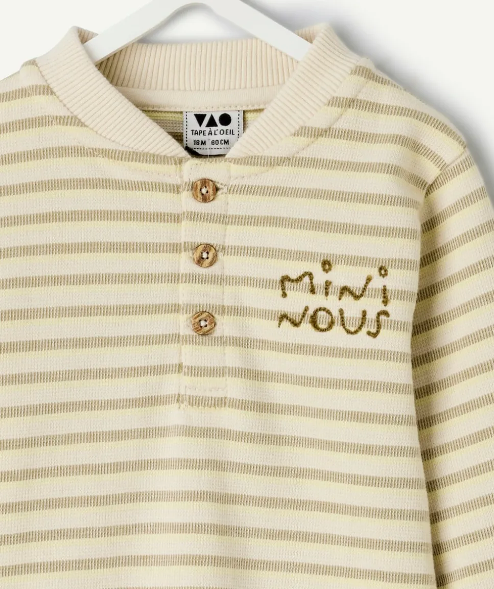 T-shirt bébé garçon rayé beige