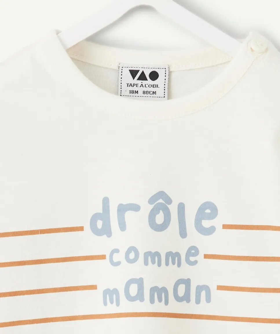 T-shirt bébé garçon rayé blanc