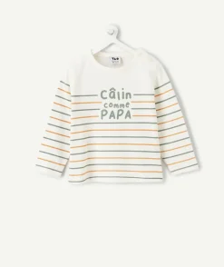T-shirt bébé garçon rayé blanc