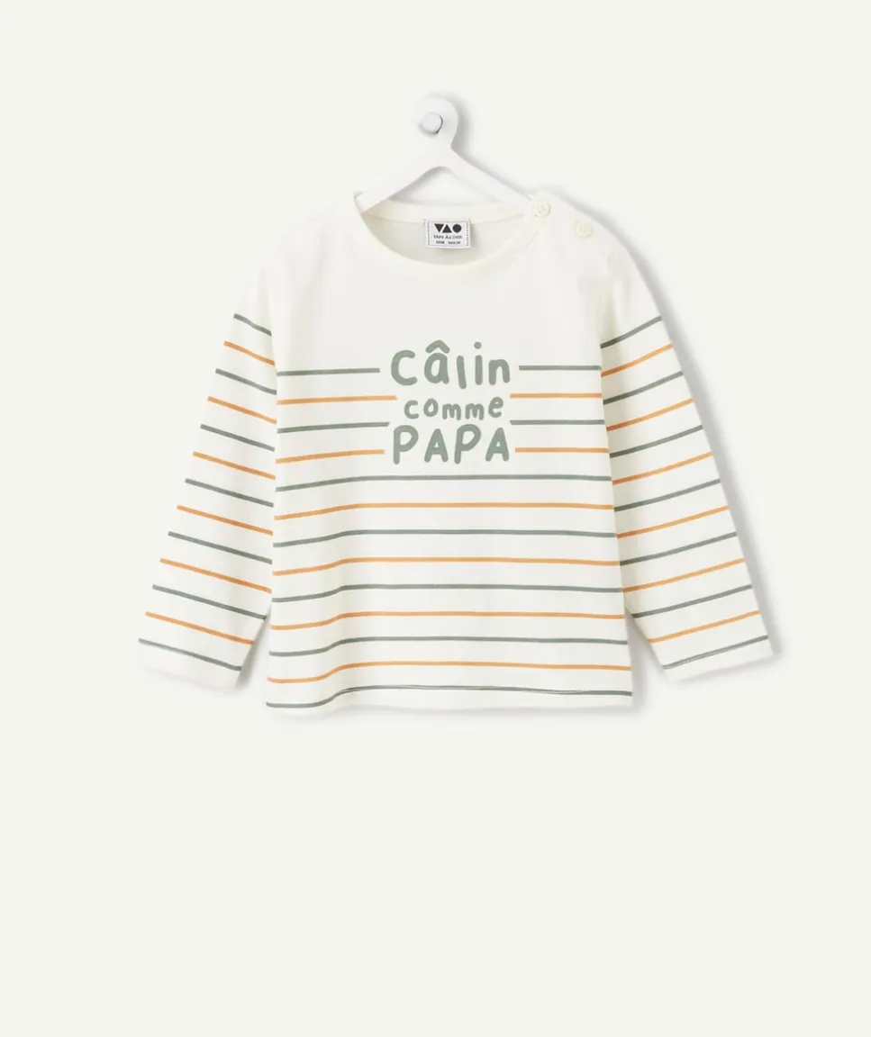 T-shirt bébé garçon rayé blanc