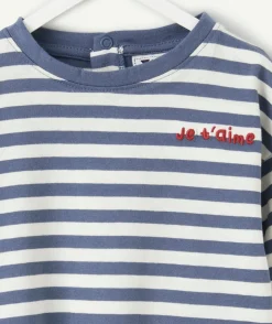 T-shirt bébé garçon rayé bleu
