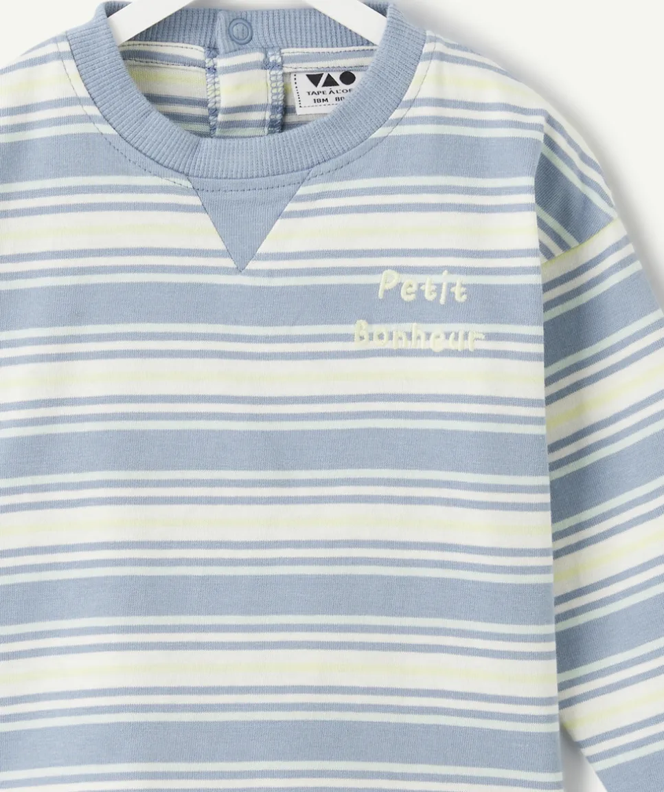 T-shirt bébé garçon rayé bleu